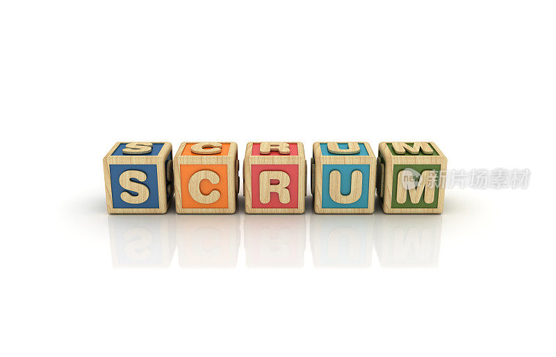 SCRUM流行语立方体- 3D渲染